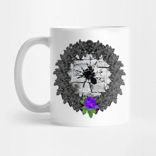 Spider Purple Rose Wreath Mug